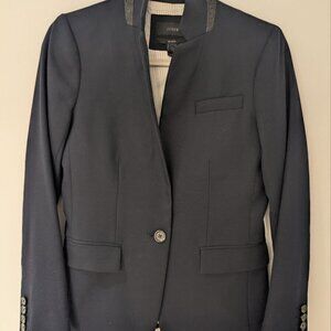J. Crew Navy Blue Regent Blazer; Size 0